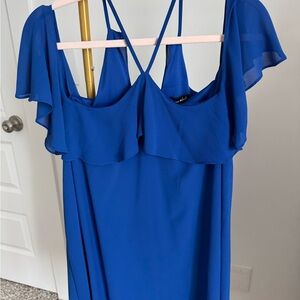 Sequin Hearts Blue Flutter Sleeve Sundress